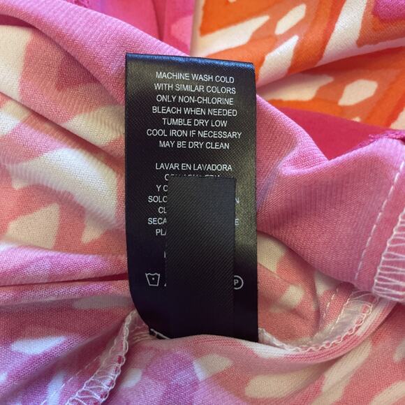 Jessica Howard XXL Hot Pink Orange Chevron Colored Summer Poly Spandex Dress EUC - Picture 12 of 12